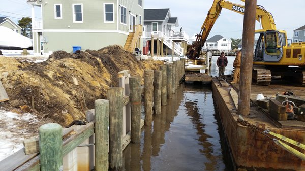 New bulkhead construction in Beach Haven West