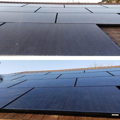 Solar panel cleaning