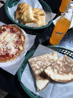 Meat pie, pepperoni roll, Soujuk with Cheese Manaeesh