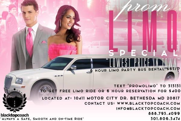 6 Hour Limo Reservation $400