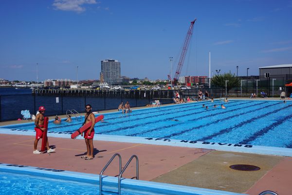 Friendly lifeguards at Mirabella pool.