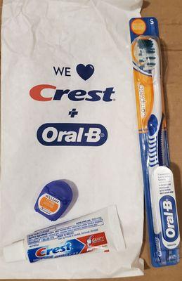 Dr. Kumasaka is so nice! Everytime I come for cleaning, they give you this little package that contains a toothbrush, tooth paste, & floss.