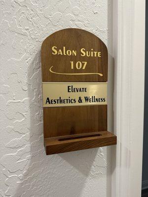 Suite number inside Phenix Salon Suite