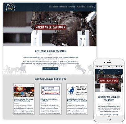 American Warmblood Registry Website Design.