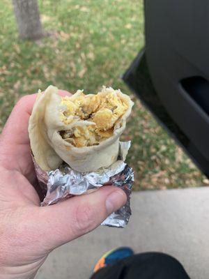 Egg and sausage breakfast taco for under $2!!!