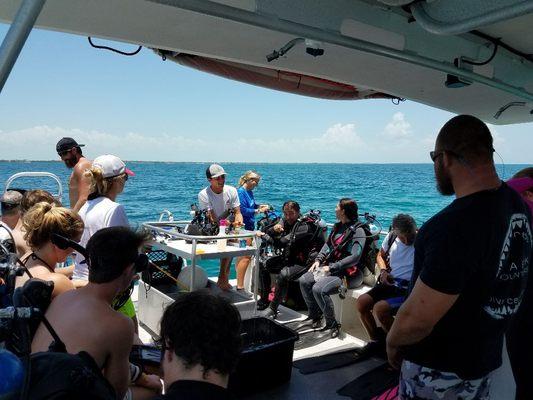 Capt. Brody give last minute instruction.  Islamorada Dive Center