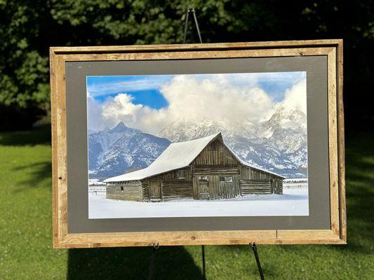 20x30 photo custom framed with barn wood