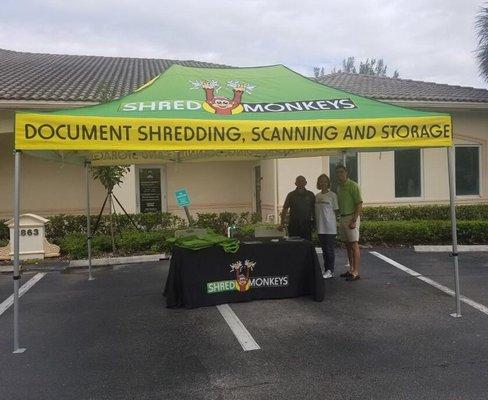 Shred Monkeys setting the tent for another shredding event!