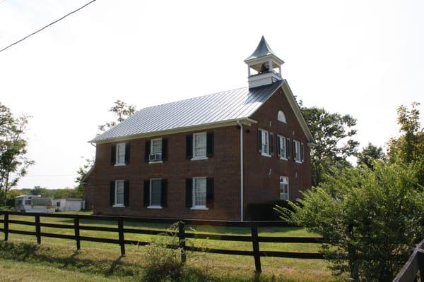 Civil War Historic Church with Black Standing Seam Metal Roof