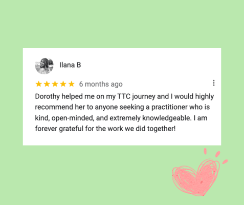 Ilana wrote a review telling about her TTC journey.  We love hearing success stories!