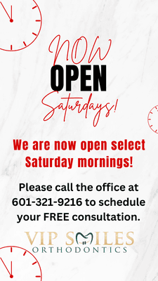 Open select Saturdays!