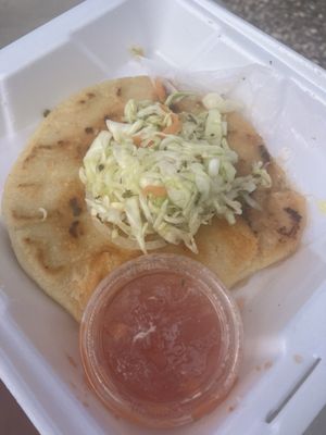 Pork and cheese pupusa