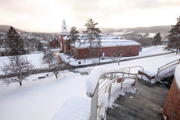 Snow makes Hartwick College even more magical! Here's the view overlooking Yager, where our museum and library are housed.