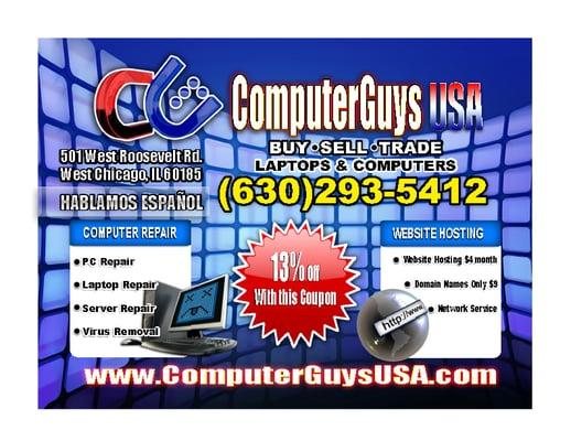 Fast Computer, Server, MAC, iPad & Laptop Repair. Broken Screen, Won't Start? No Video, Virus? Save Files? Call now 630-293-5412