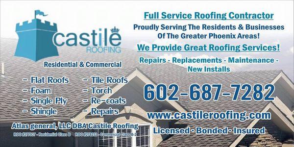 If you need Roofing Done Right, here's all the information you need. Call our main line: 602-687-7282