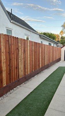 7 ft Redwood Dogeared Fence/Pressure Treated Board