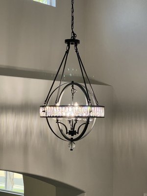 Was able to remove and hang my new chandelier!