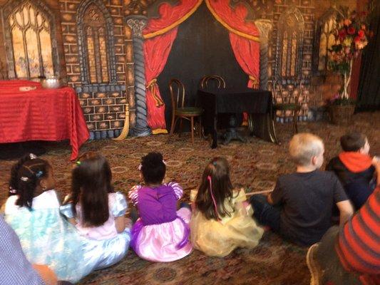 Anxious kids waiting for the performance to begin