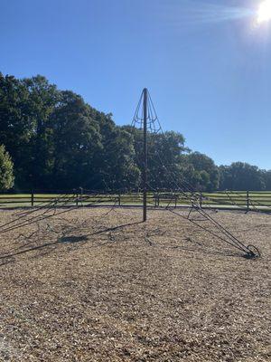 Climbing net for children.