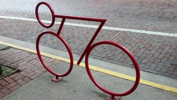 Bike rack on Seminary St.