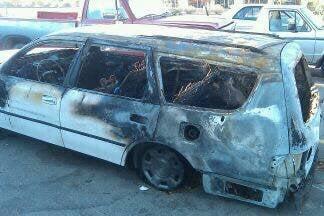 Our car after being burned up by "The Lube Doctor "