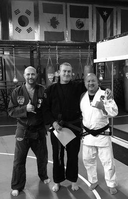 Sensei Jim promotes Professor Nick to Judo Blue Belt (Yonkyu)