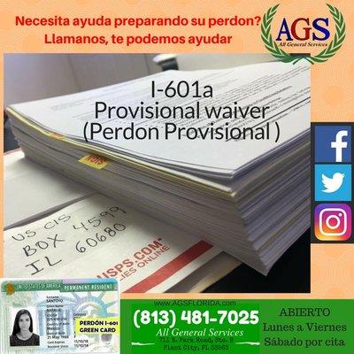 If you are working in your provisional waiver (I601a) and need help preparing it,  give us a call, we can assist you.