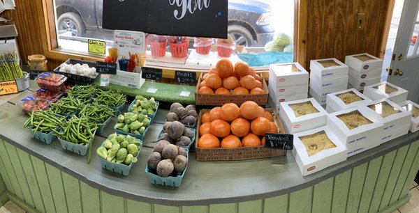 Fresh baked Pies, flavored honey sticks, fresh produce!