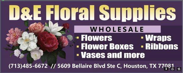 We supply Flowers, Flower Boxes, Wraps, Vases and more