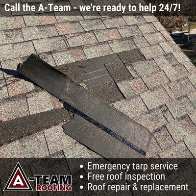 Call the A-Team for a free roof inspection today! We offer commercial and residential roof repair and replacement!