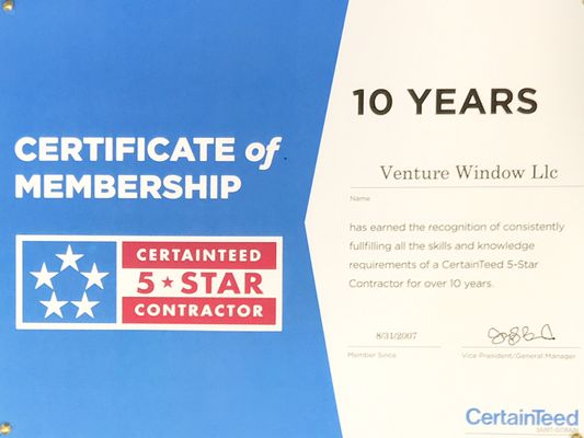 Masters of siding- 5 star certifications