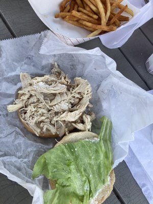 Rotisserie chicken sandwich (served cold)