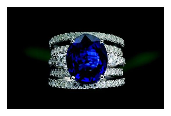 Ceylon Sapphire Diamond Ring