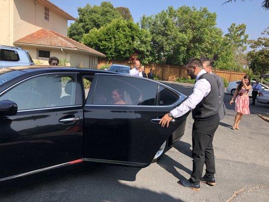 Wedding. Palo Alto, CA. Shiny Crystal Limo