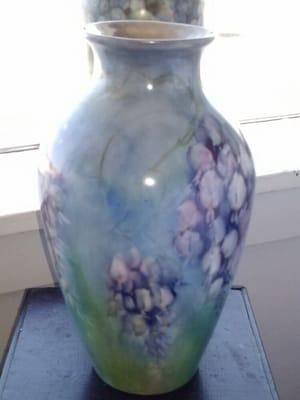 Just one of the beautiful hand painted vases.