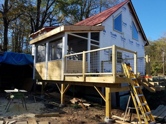 Covered porches, or decks