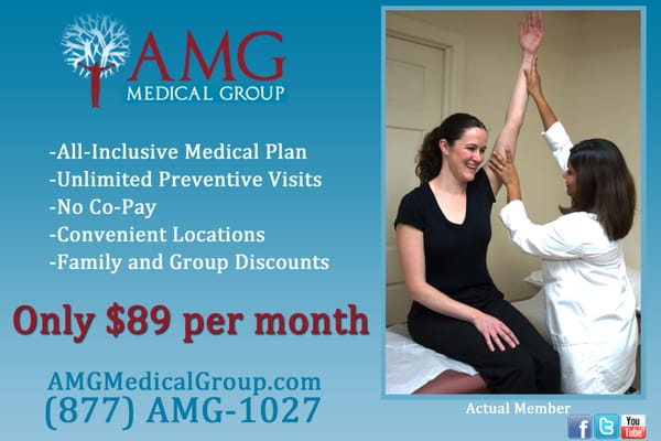 All-Inclusive Medical Plans Only $89 per month. Call (877-AMG-1027)