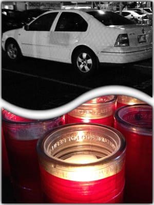 Lit a candle in memory of my old car I had to trade in...