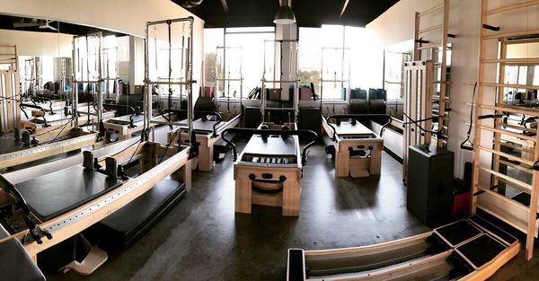 Train Pilates Studio at a glance. Privates, Duets and Group Class available.