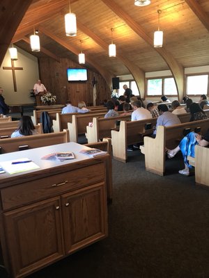 Sunday morning worship in the Chapel.