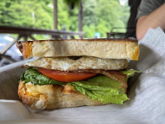 The Ultimate BLT which has a local FRESH delicious egg in it.