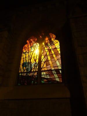 stained glass at night