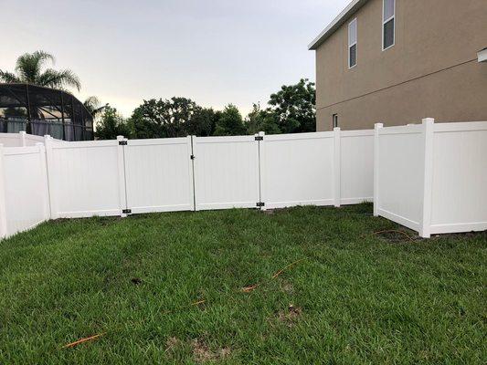 Double Gate Vinyl Privacy Fence