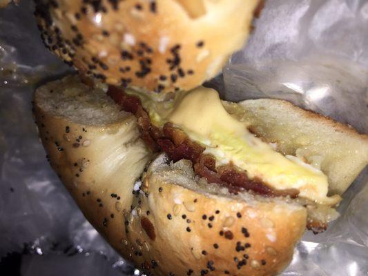 Everything bagel I think with bacon egg and cheese