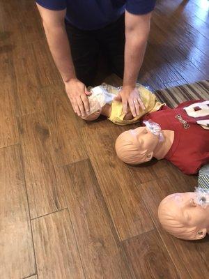 CPR on a child