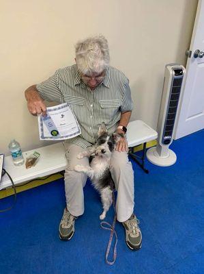 Jewel receiving her training certificate with mom.