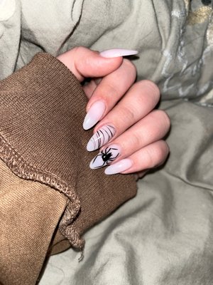 acrylic fill w/ nail designs