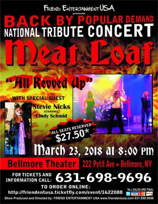 Example of special event at the Bellmore Theatre - Meat Loaf tribute band and Stevie Nicks tribute performance.