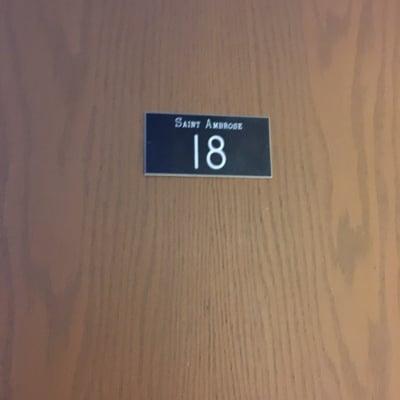 Each room is numbered & named after a Saint