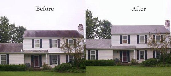 Our No Pressure Soft Wash Roof Cleaning safely removes mildew without damaging your roof or rinsing harmful chemicals onto yo...